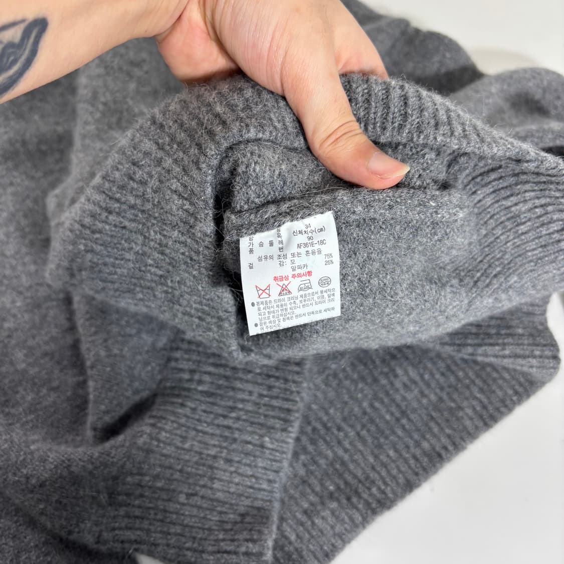 우먼L 라코스테 그레이 알파카 터틀넥니트 상품이미지5