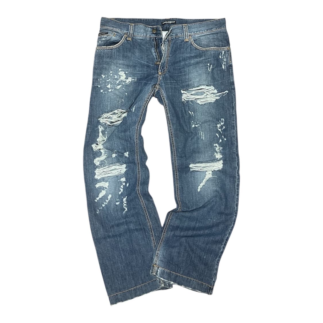 돌체앤가바나 [20 Loos] 디스트로이드 DG레더 패치 데님팬츠 상품이미지2