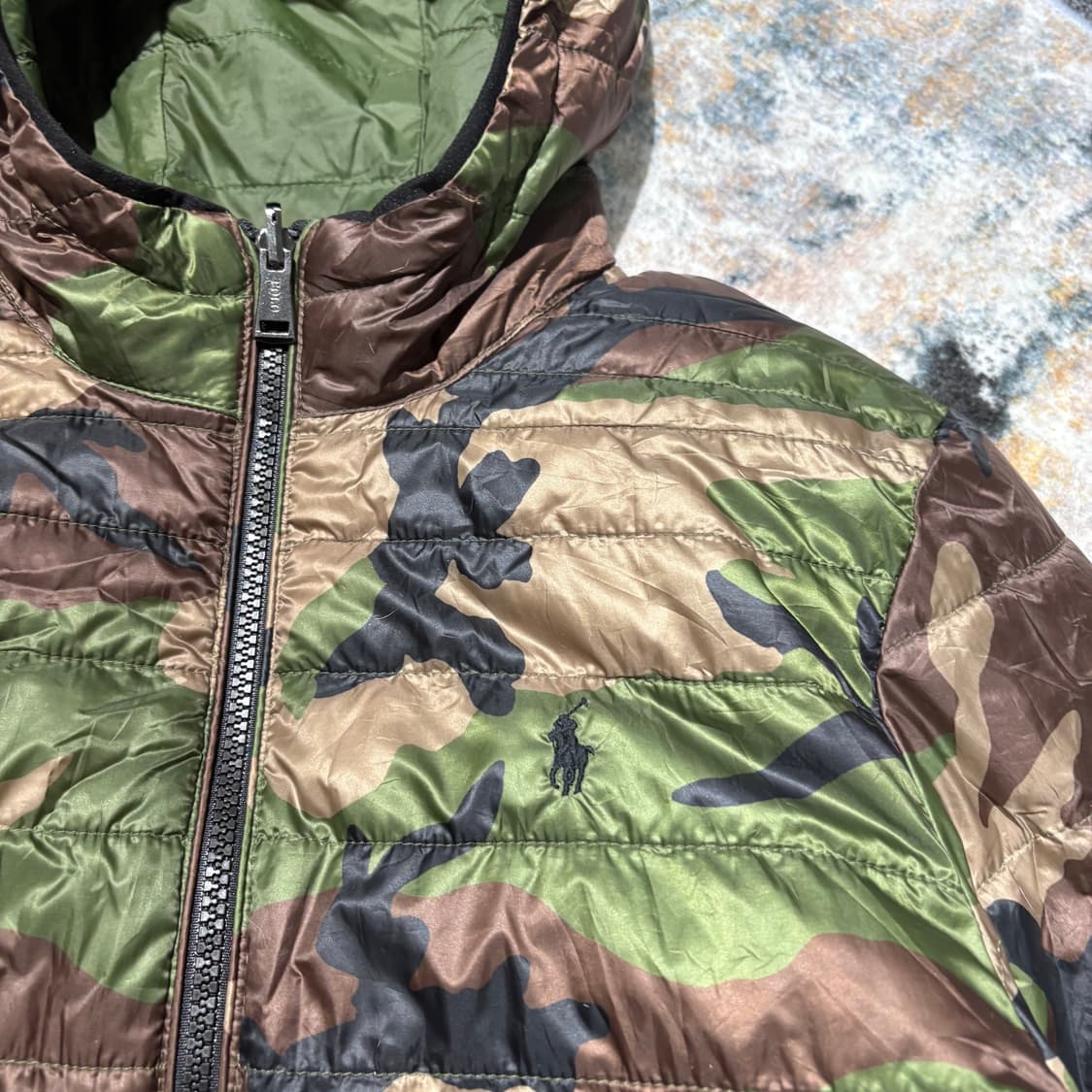 폴로 카모 리버서블 후드 경량패딩 새상품 상품이미지6