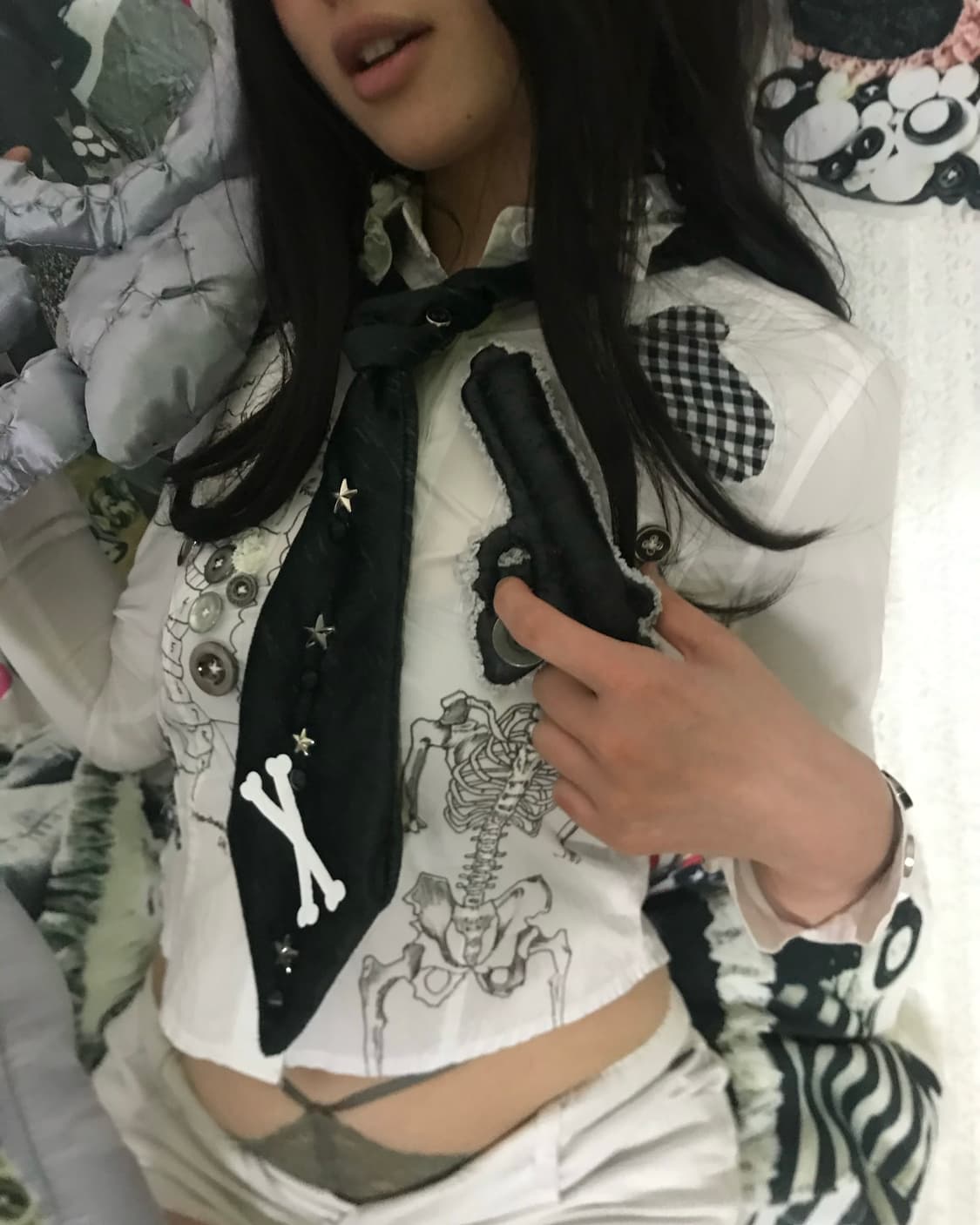 Gun brooch/Science anatomy hole shirt 상품이미지10