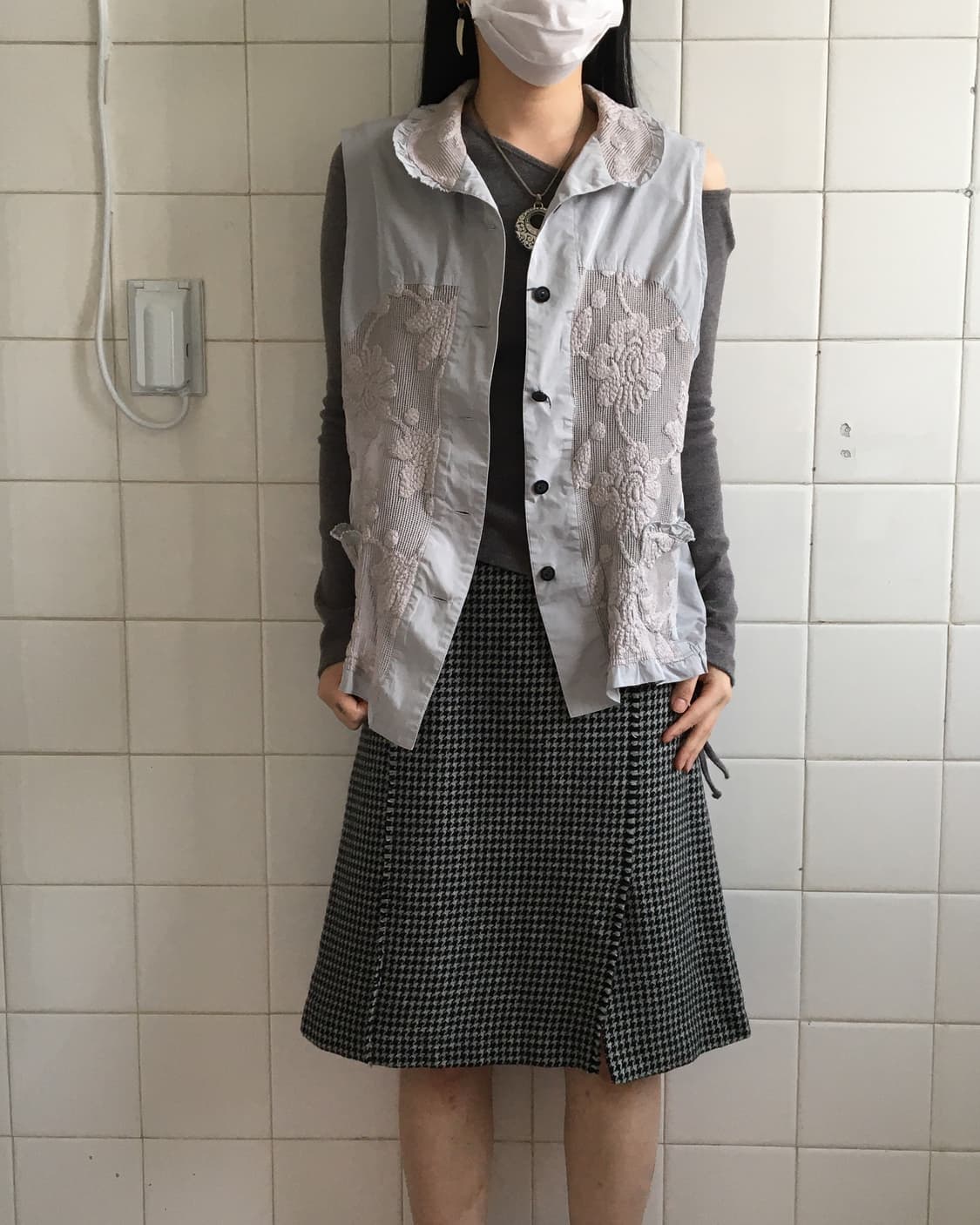 Flower pattern layer vest 상품이미지5