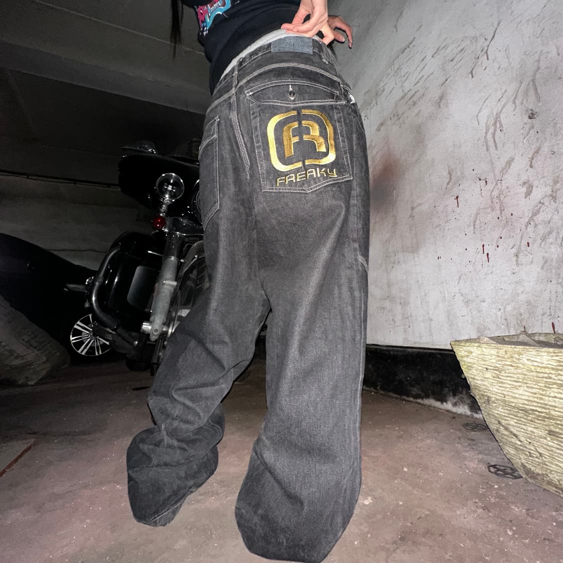 Freaky wide denim pants 상품이미지3