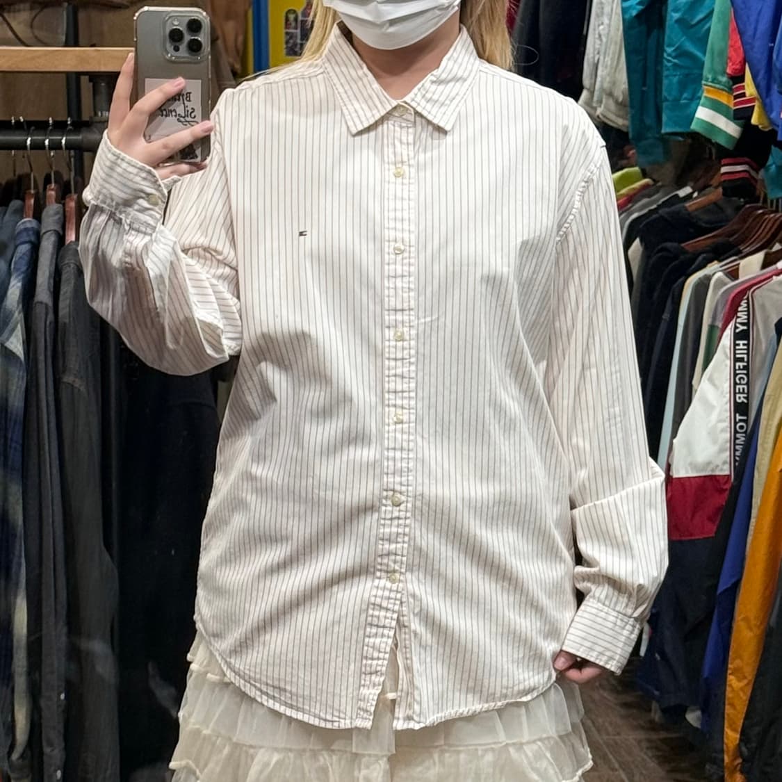 [HI] 타미힐피거 긴팔셔츠 스트라이프 화이트  상품이미지2