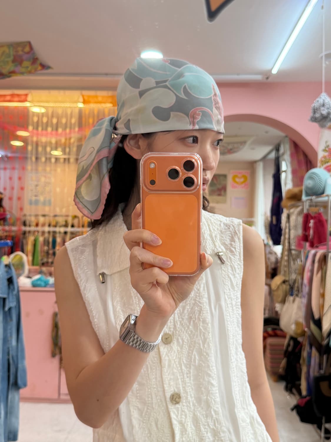 빈티지 파스텔 플로럴 스카프 상품이미지2