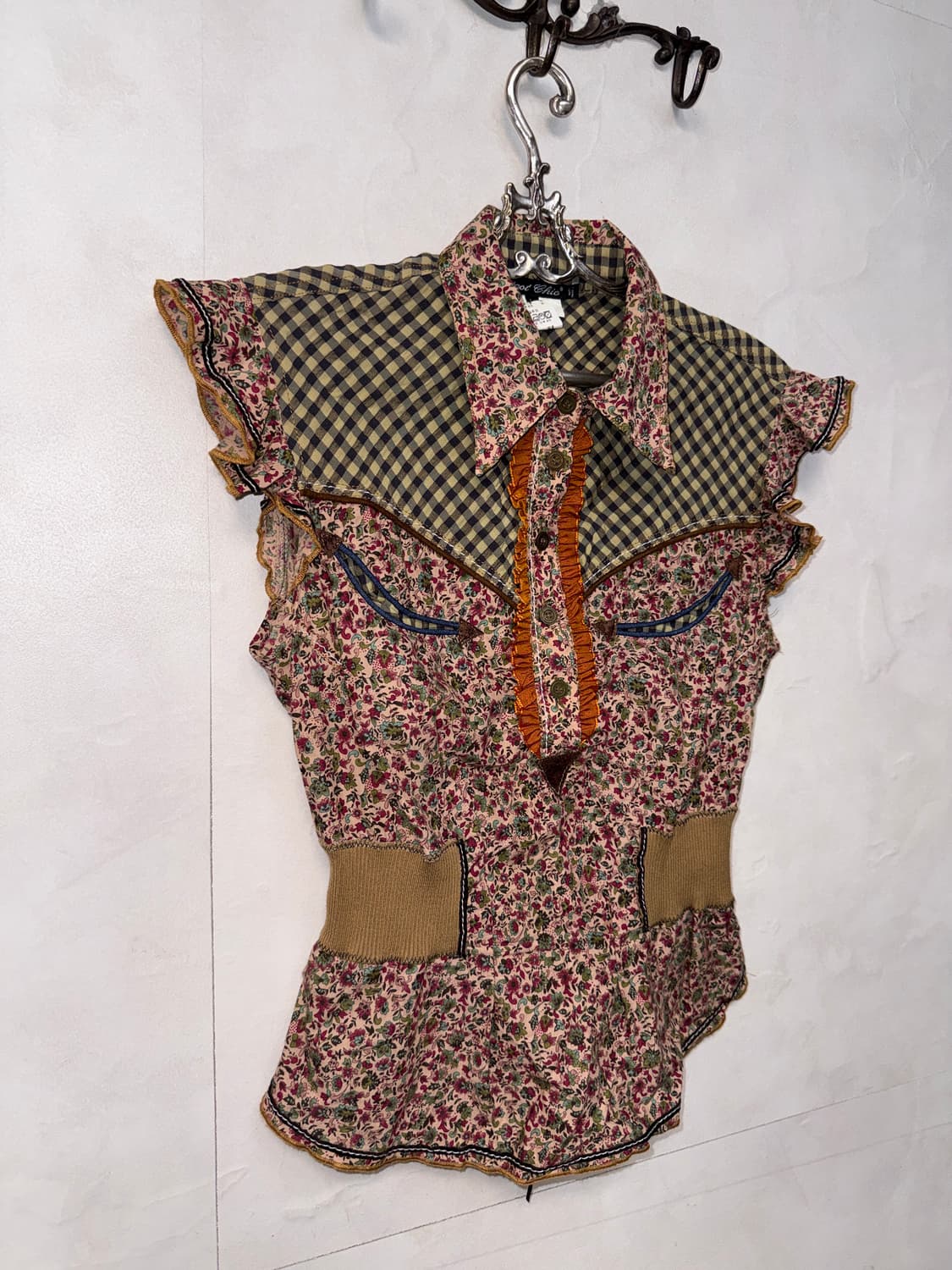 Bohemian floral check western detail bl 상품이미지2