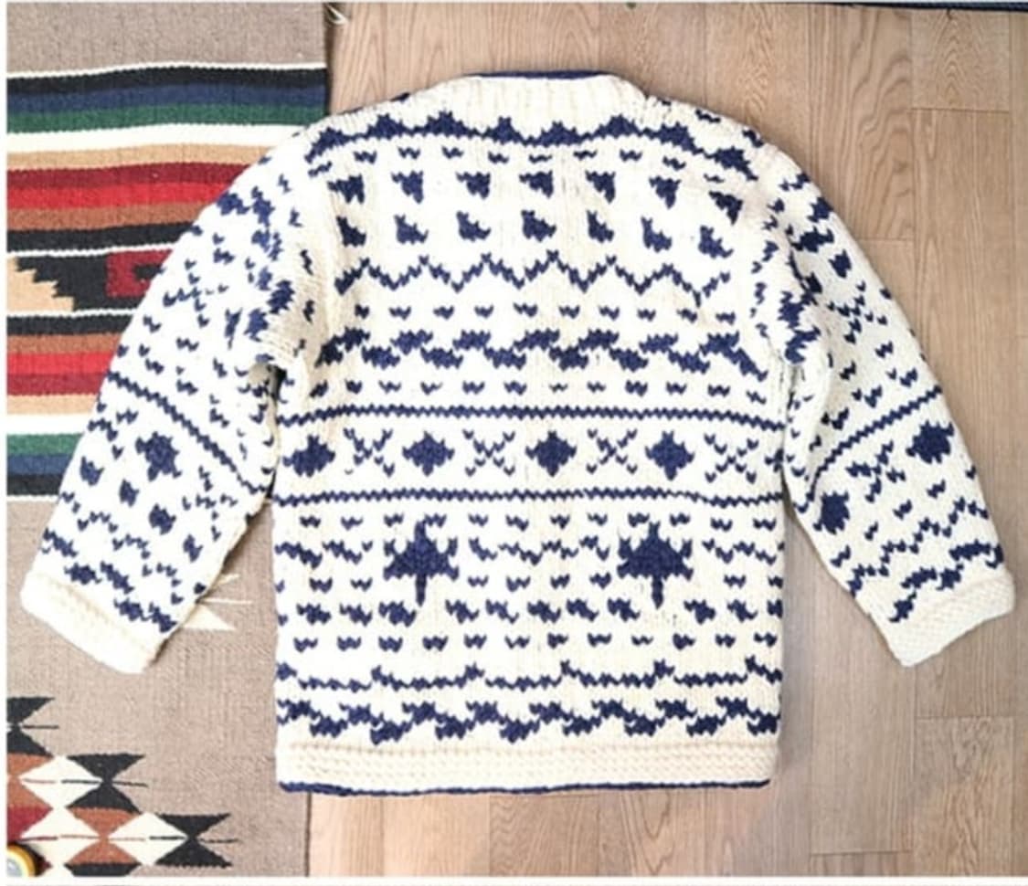 캐나다 핸드메이드 양모 인디언 코위찬 스웨터 cowichan 상품이미지7