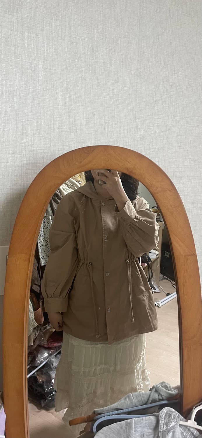 모리걸 빈티지 베이지 후드 야상 🤎🤍 상품이미지3