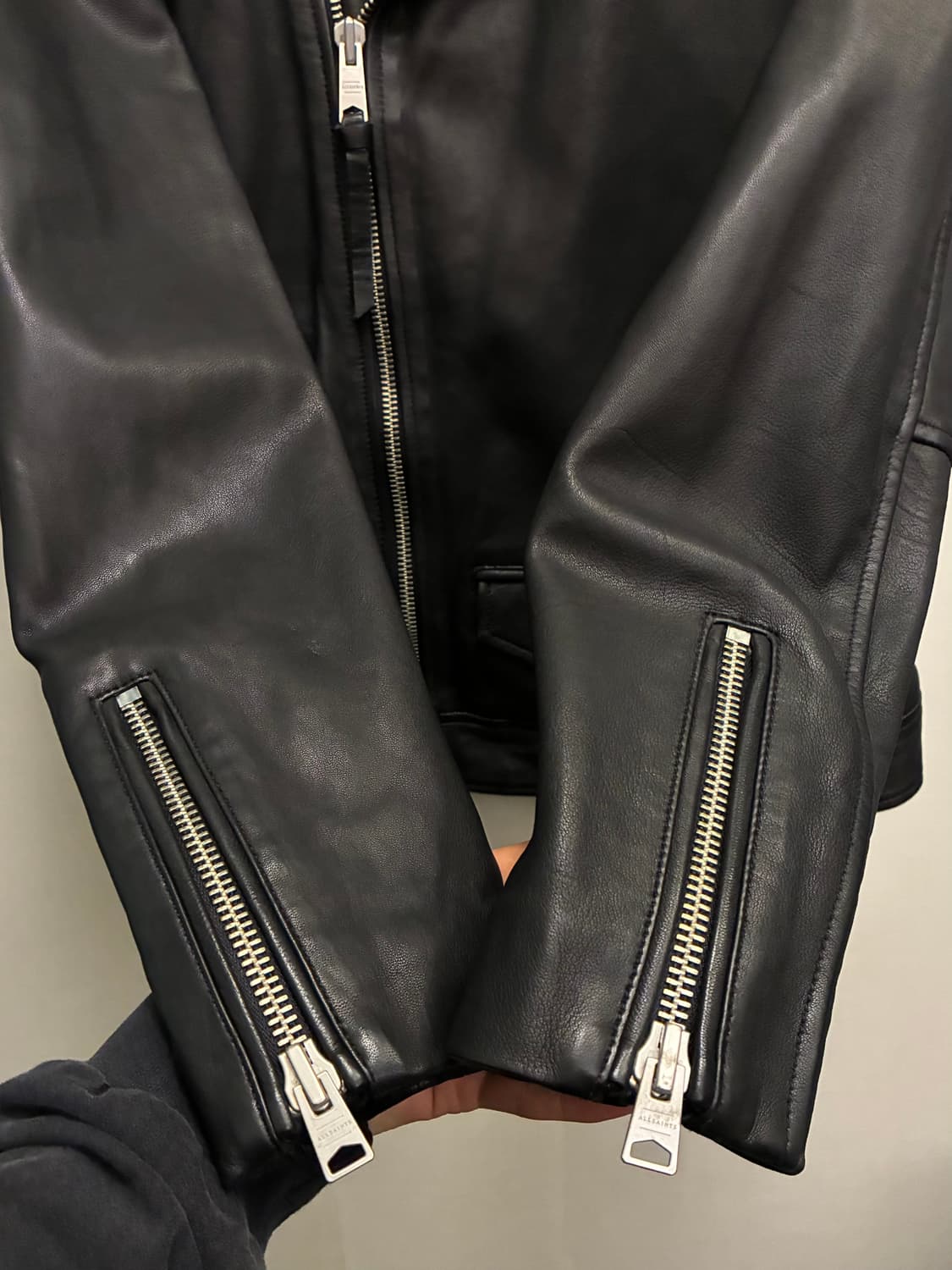 (L/103)ALLSAINTS 올세인츠 밀로 램스울 레더 라이더자켓 상품이미지5