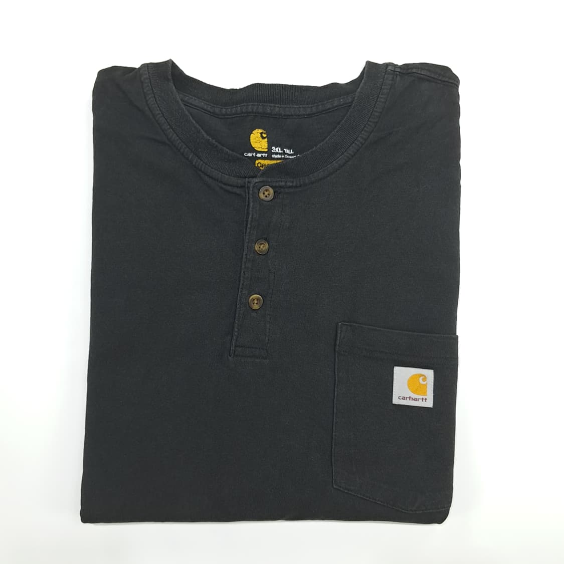 Co627 3XLT 칼하트 블랙 헨리넥 포켓 반팔 티셔츠 상품이미지7