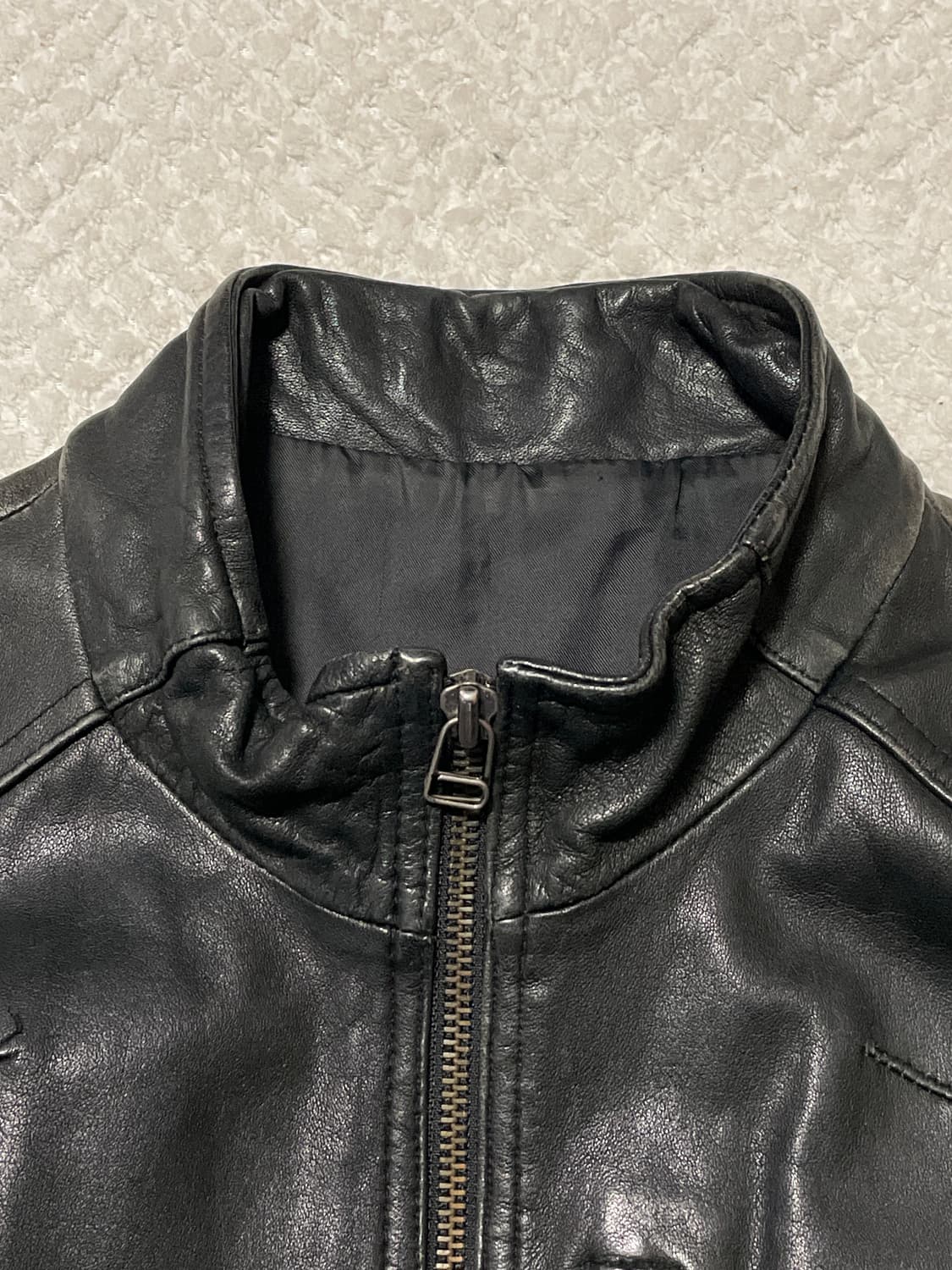 광희시장 웨스턴 무드 램스킨 양가죽 레더 자켓 브라운 상품이미지5