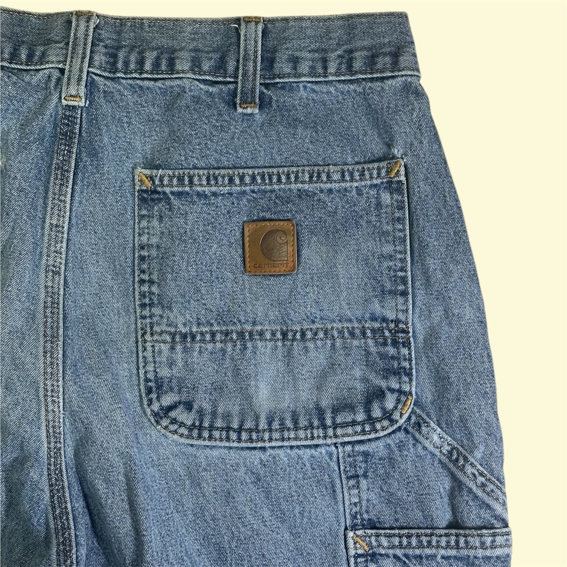 칼하트 B13 데님 싱글니 카펜터 카고 팬츠 W34 던가리 핏 상품이미지3