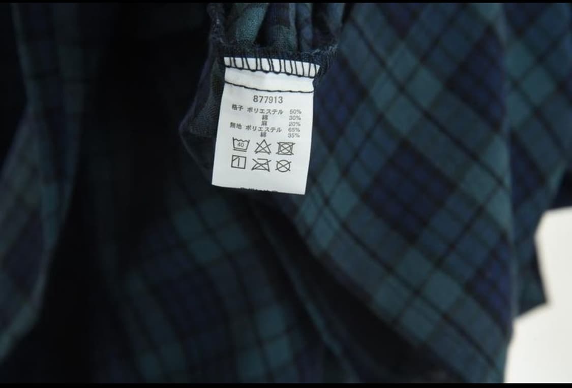 린넨 혼방 블랙와치 체크 원피스 상품이미지3