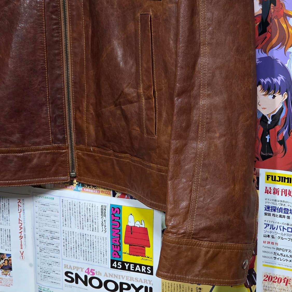 빈티지 리얼 레더 카멜 브라운 가죽 자켓 상품이미지5