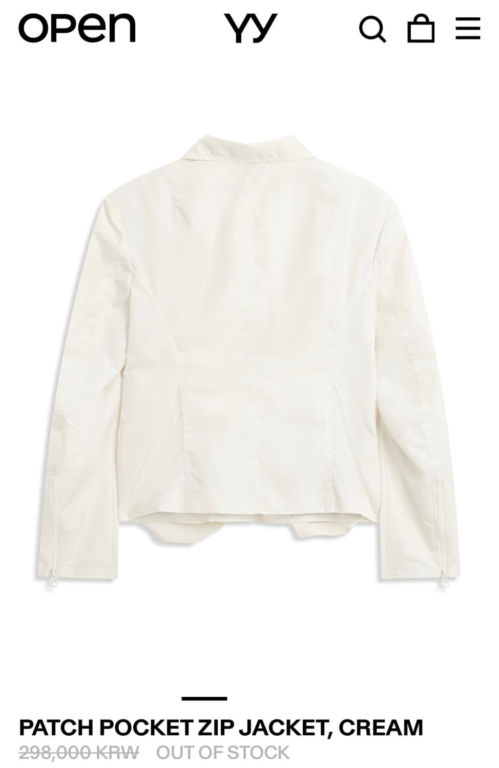 OPEN YY PATCH POKET ZIP JACKET, CREAM 상품이미지3