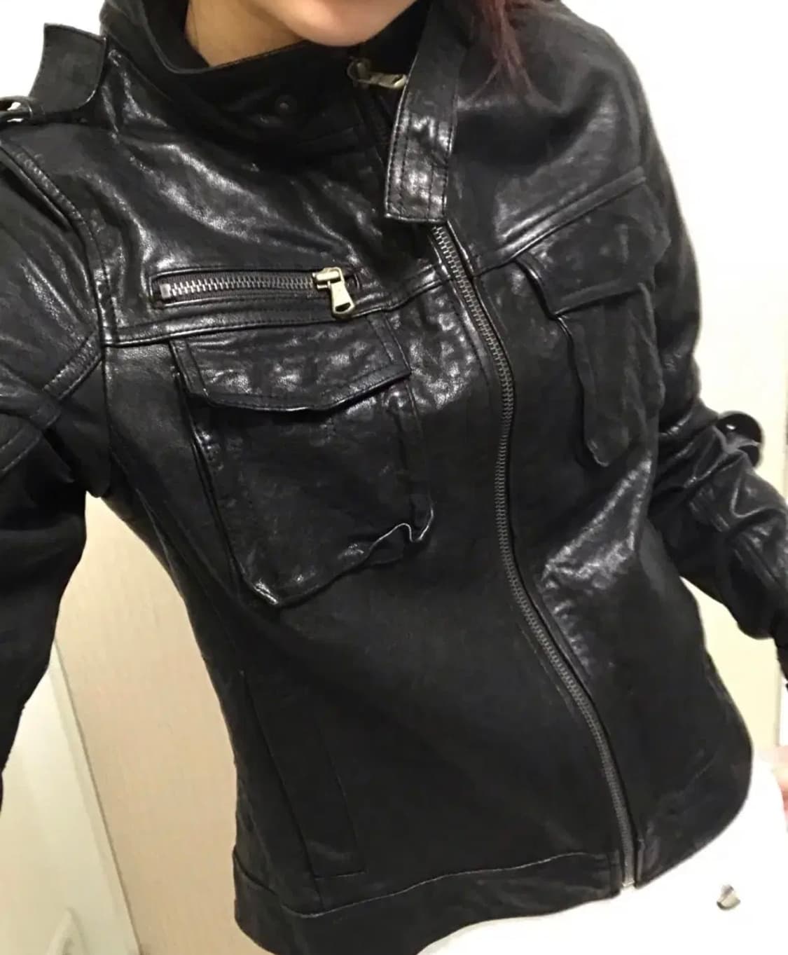 리얼가죽 라이더자켓 (피조물빈티지파우닝133큐빈티지shop501) 상품이미지1