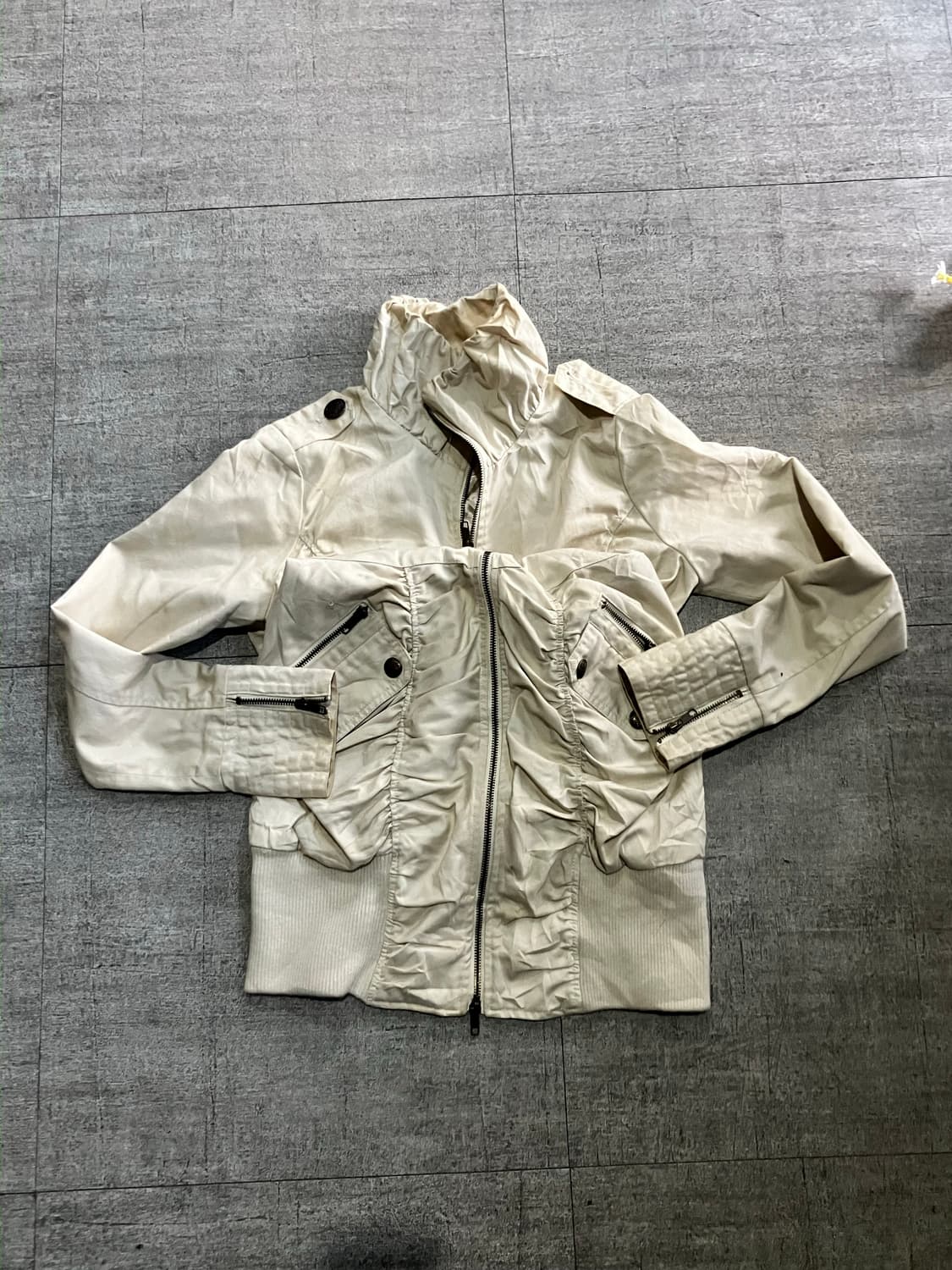 일본빈티지 Vanitface 핀터깔y2k 오리엔탈펑크 곱창 미디자켓 상품이미지2