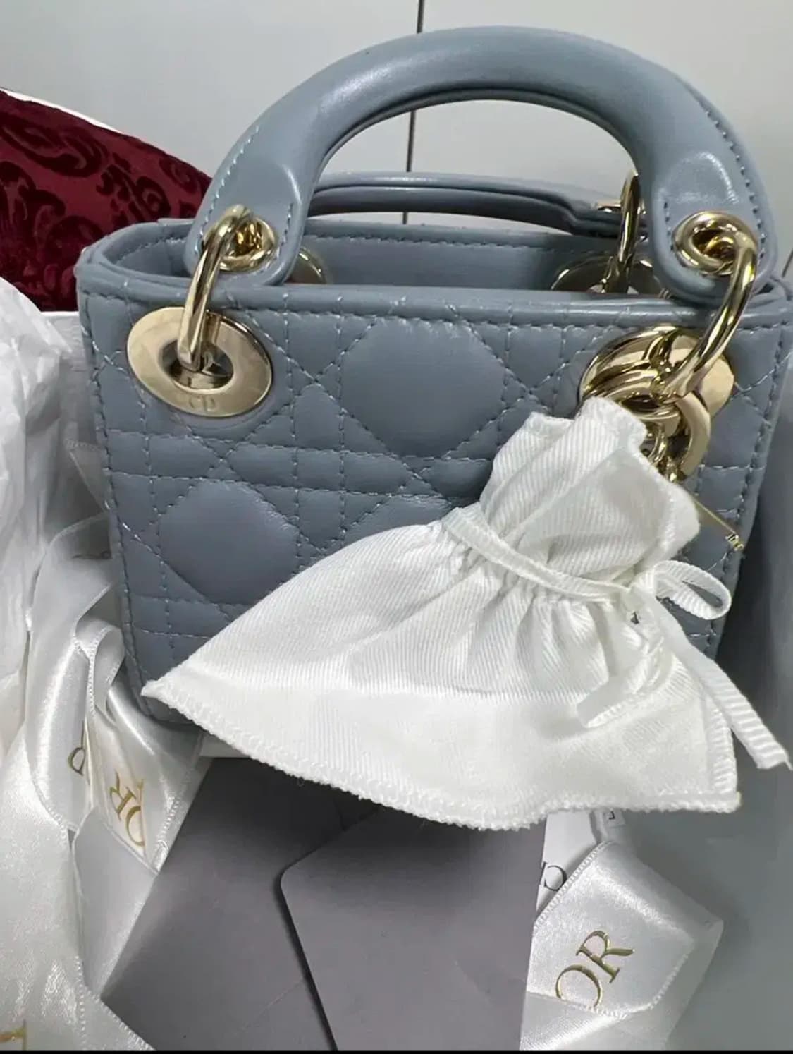 디올 레이디백 마이크로 (클라우드블루 새상품) 상품이미지6