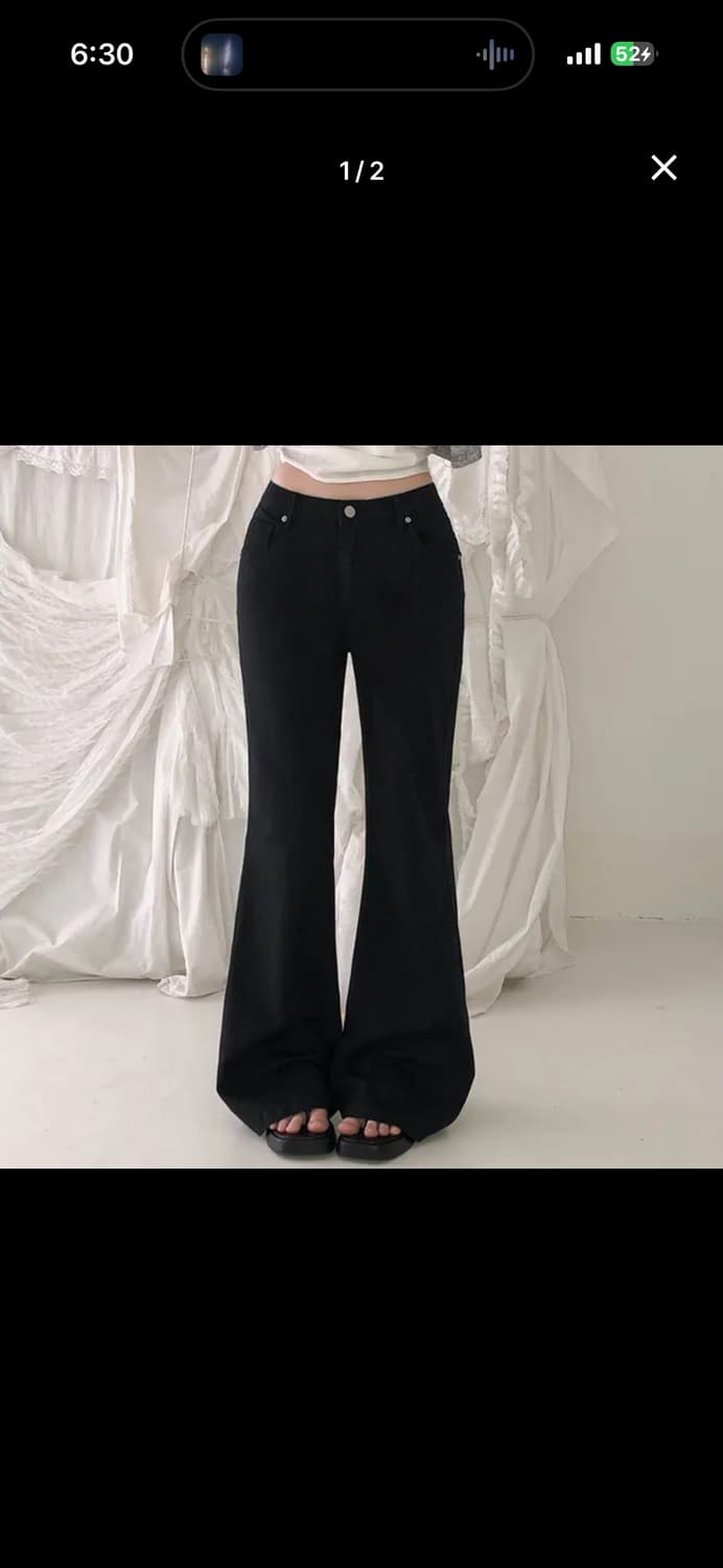 블랙 부츠컷 팬츠 여름 m 롱사이즈 상품이미지4