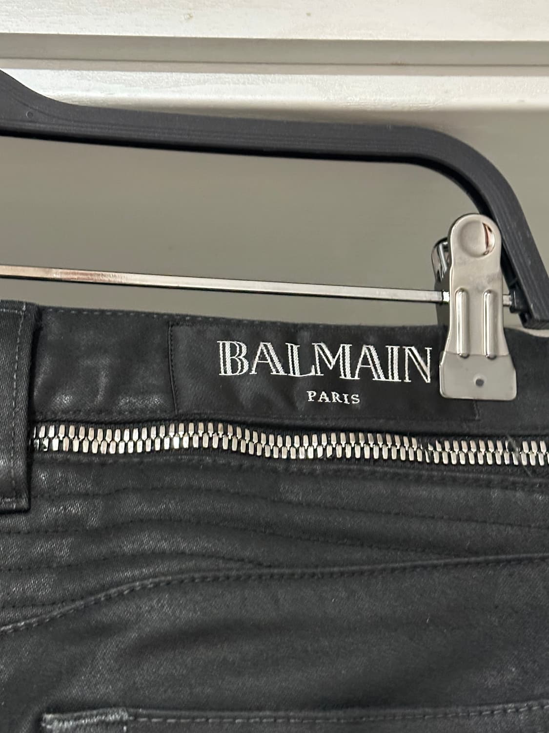 발망 블랙 왁스 코팅 더블지퍼 바이커 진 상품이미지8