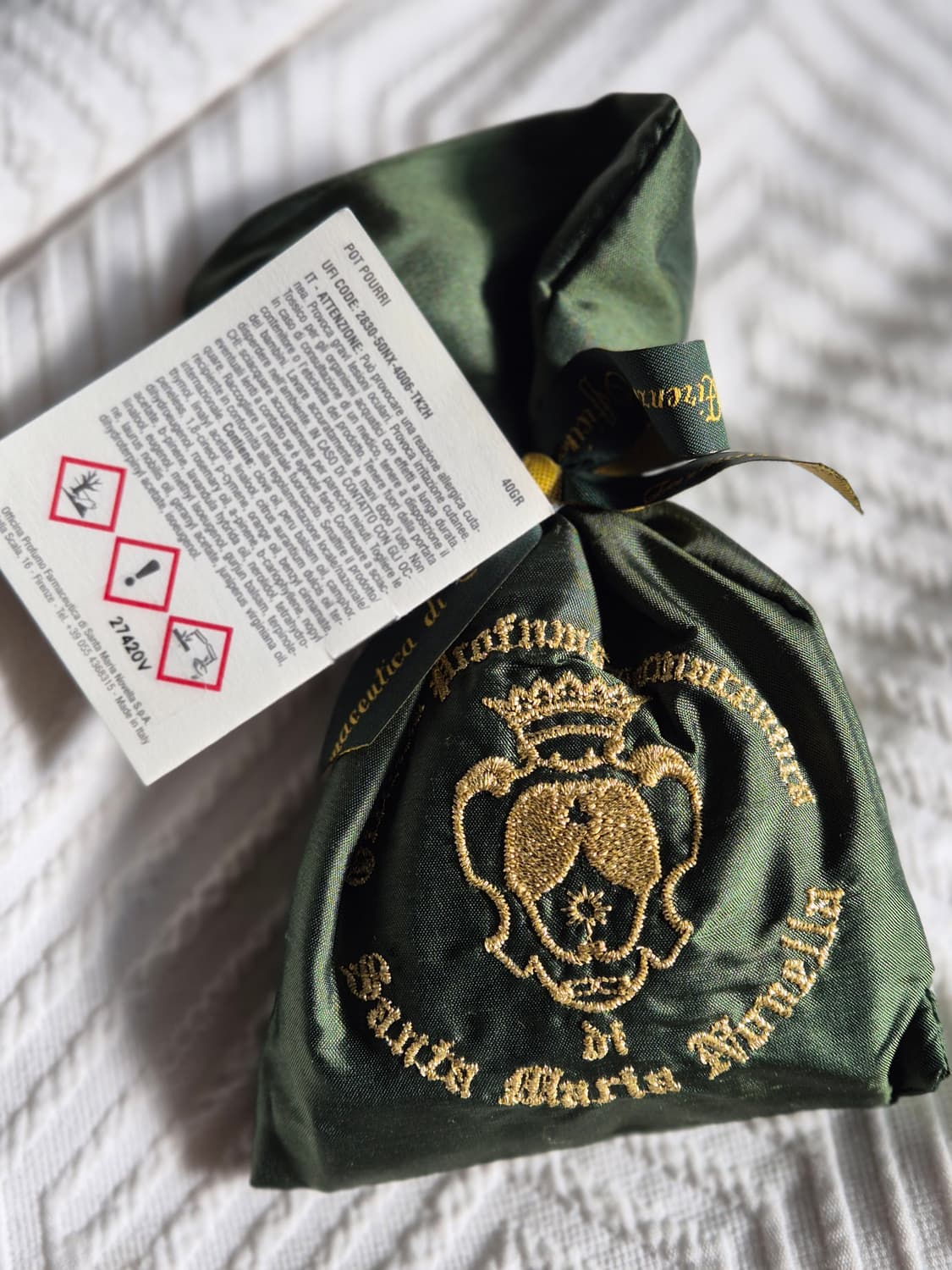 산타마리아노벨라 포푸리 방향제 실크파우치 그린 40g (미개봉) 상품이미지1