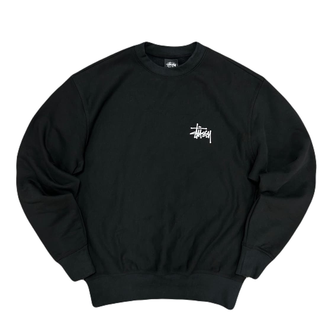 스투시 베이직 로고 블랙 맨투맨(S) 상품이미지1