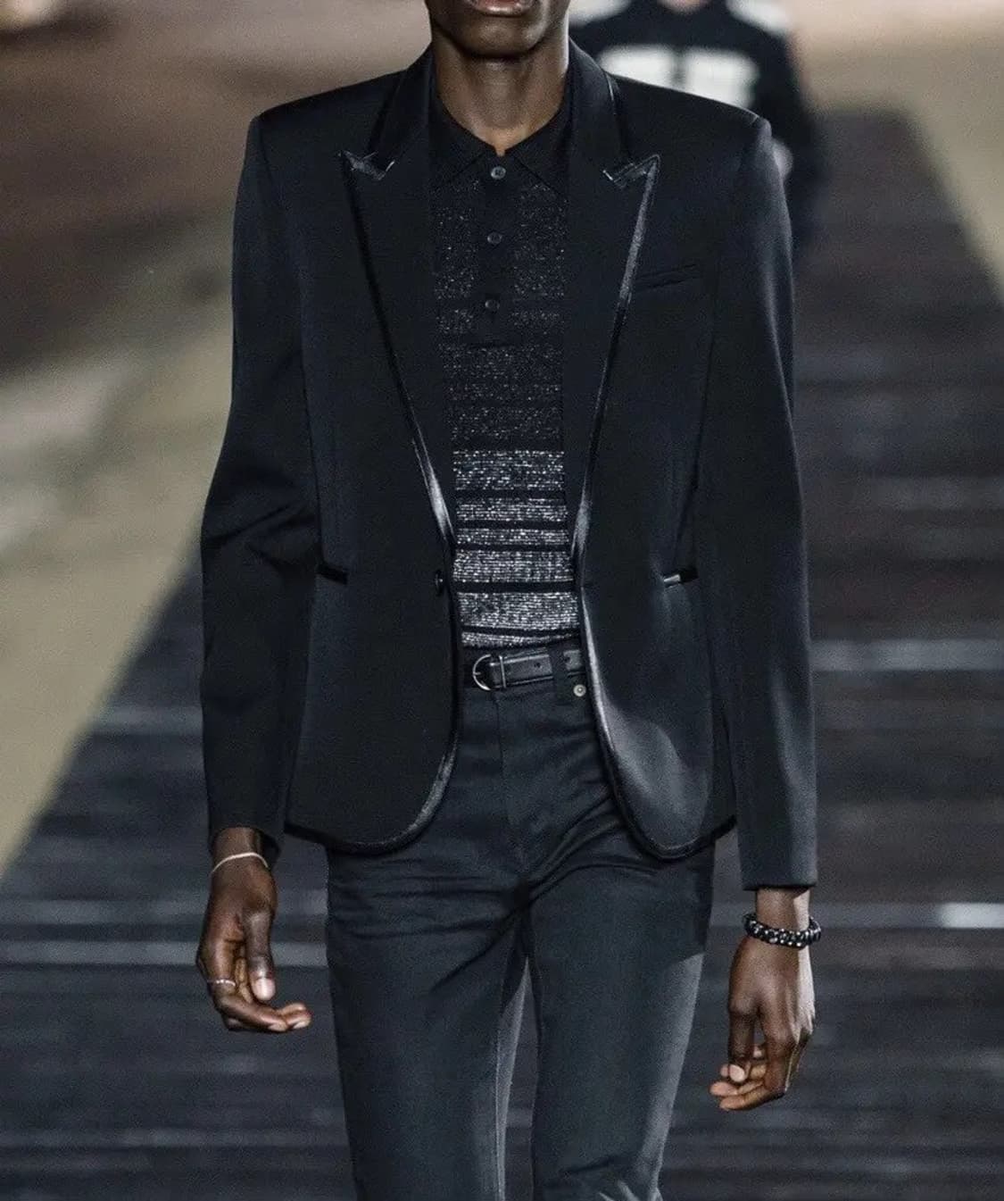 생로랑 레더 파이핑 블레이저 자켓 48 상품이미지1