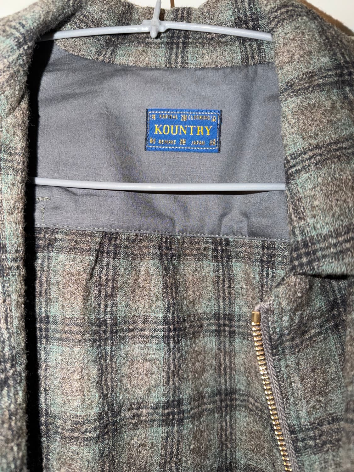 캐피탈 울 체크 집업 프렌드 포켓 보드 셔츠 (그린) 상태 S급 상품이미지9