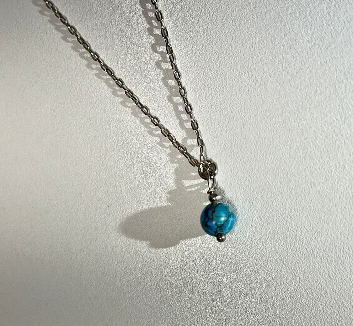 천연석 터키석 원석 목걸이 상품이미지1