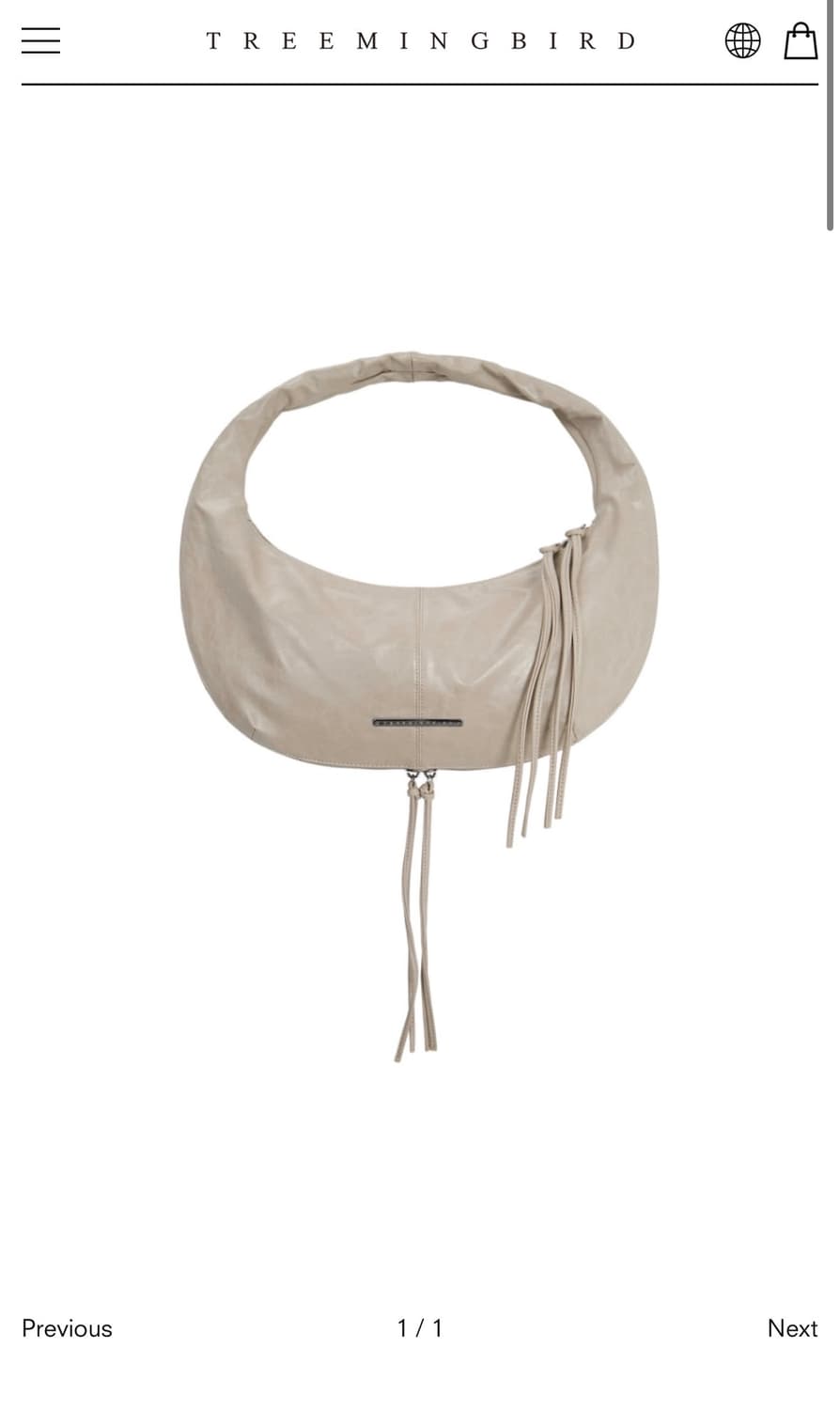 Zipper Finishing Leather Mini Hobo Bag 상품이미지1