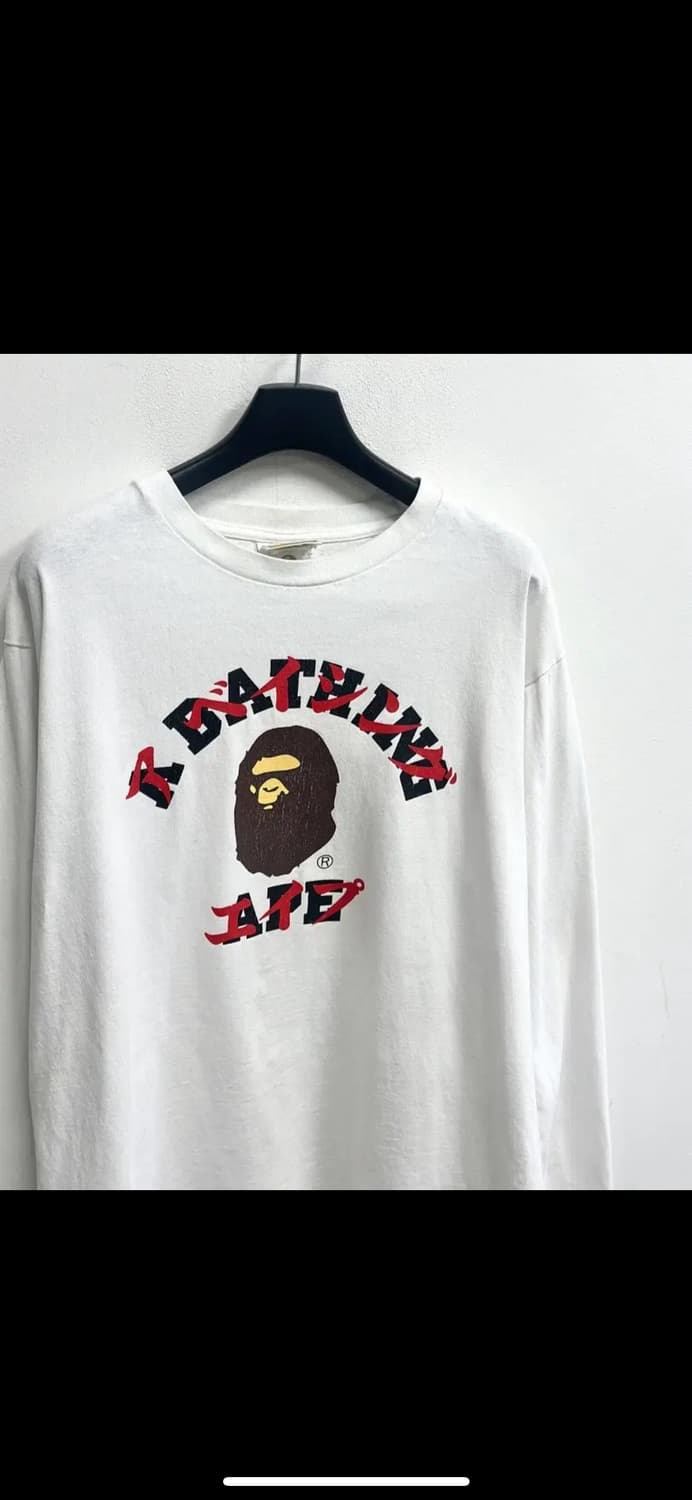 베이프 화이트 롱슬리브 상품이미지2