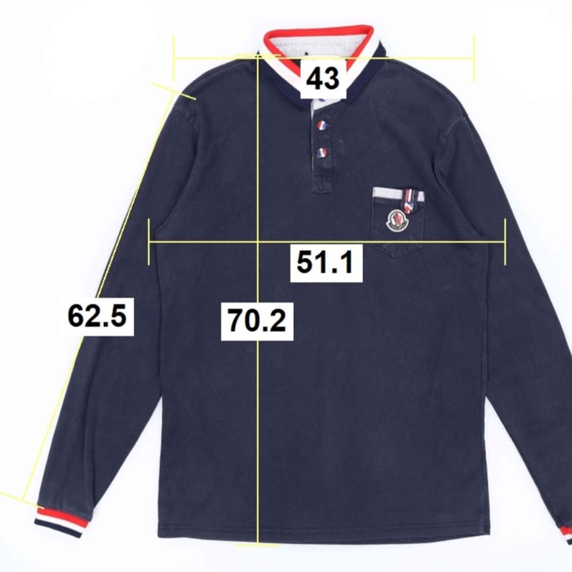 [M정도] 남성 명품 빈티지 포켓 와펜 긴팔 카라 티셔츠 3955 상품이미지9