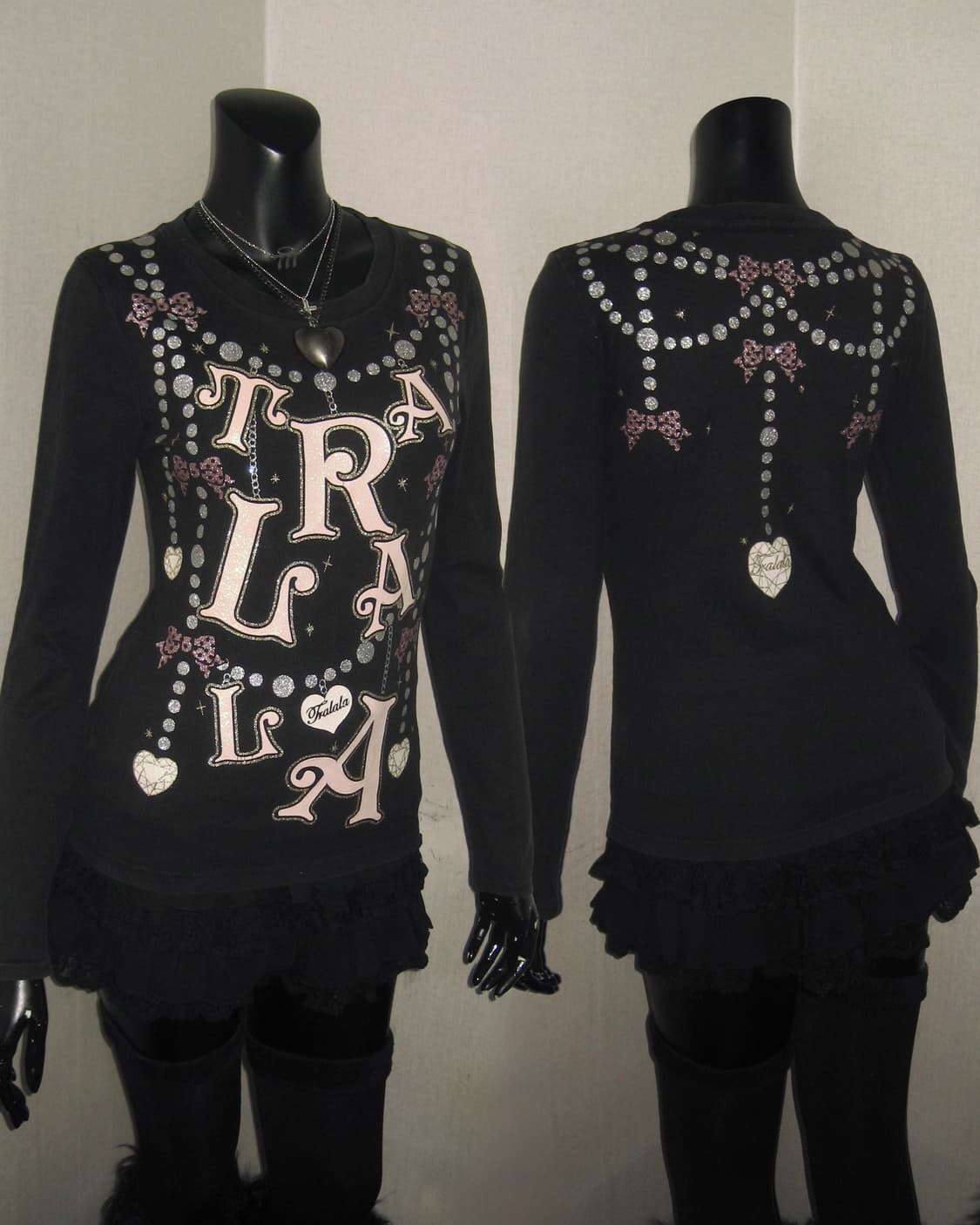 트랄라라 TRALALA 글리터 프린팅 롱슬리브 탑 히메갸루 상품이미지1