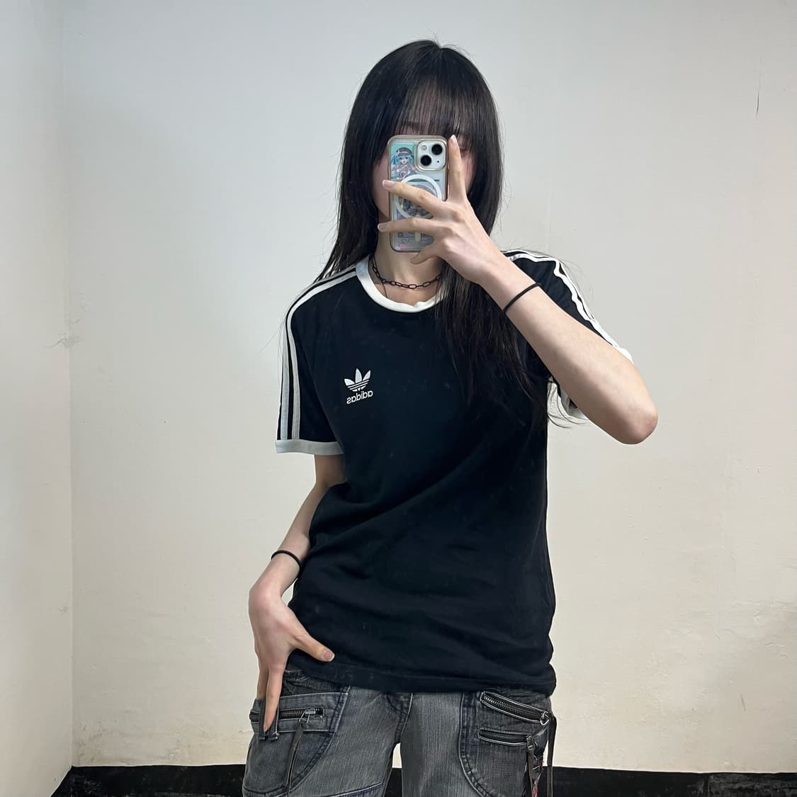 Adidas black firebird ringer t-shirt 상품이미지1