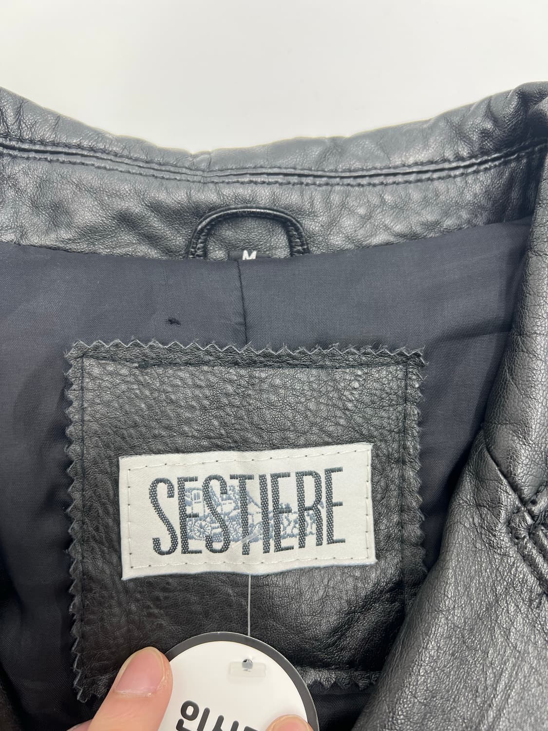 빈티지 버튼 디테일 롱 레더자켓 상품이미지3