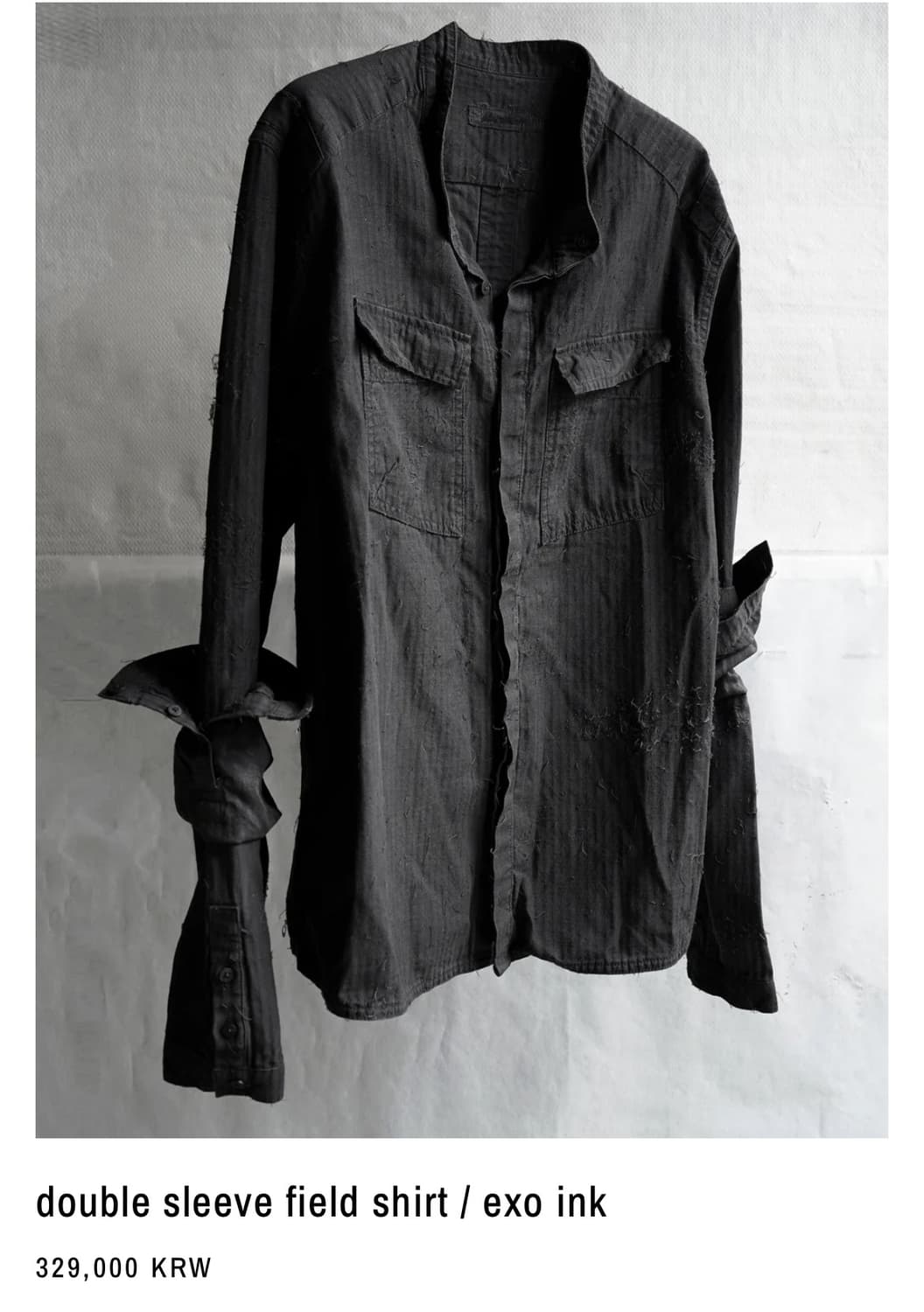 블랙멀 Blackmerle 더블 슬리브 필드 셔츠- exo ink 상품이미지1