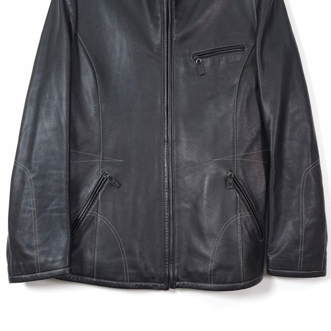 로베르타 디 까메리노 리얼 양가죽 스탠드카라 자켓 M 상품이미지3