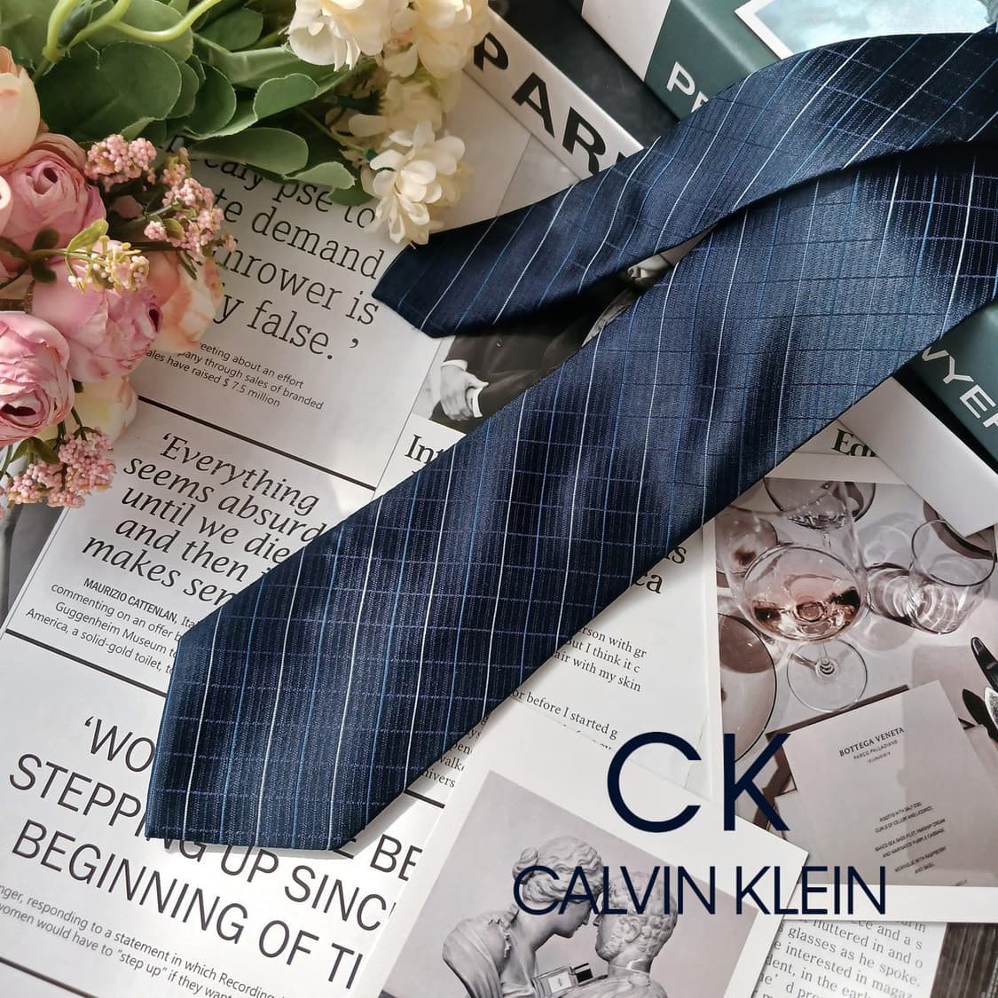 켈빈클라인 실크 네이비 스트라이프 넥타이 8cm A+등급 E889
 상품이미지2