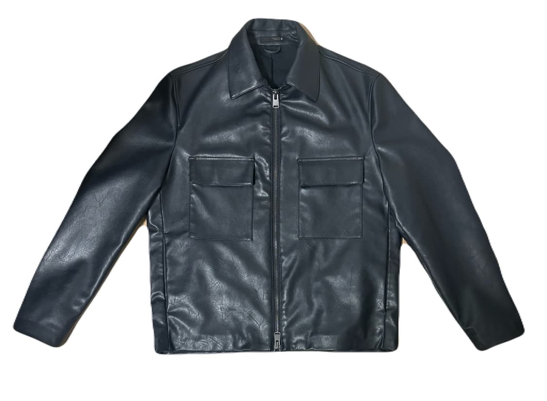 가죽 자켓 zara, 레더자켓, 네이비, 자라 상품이미지2