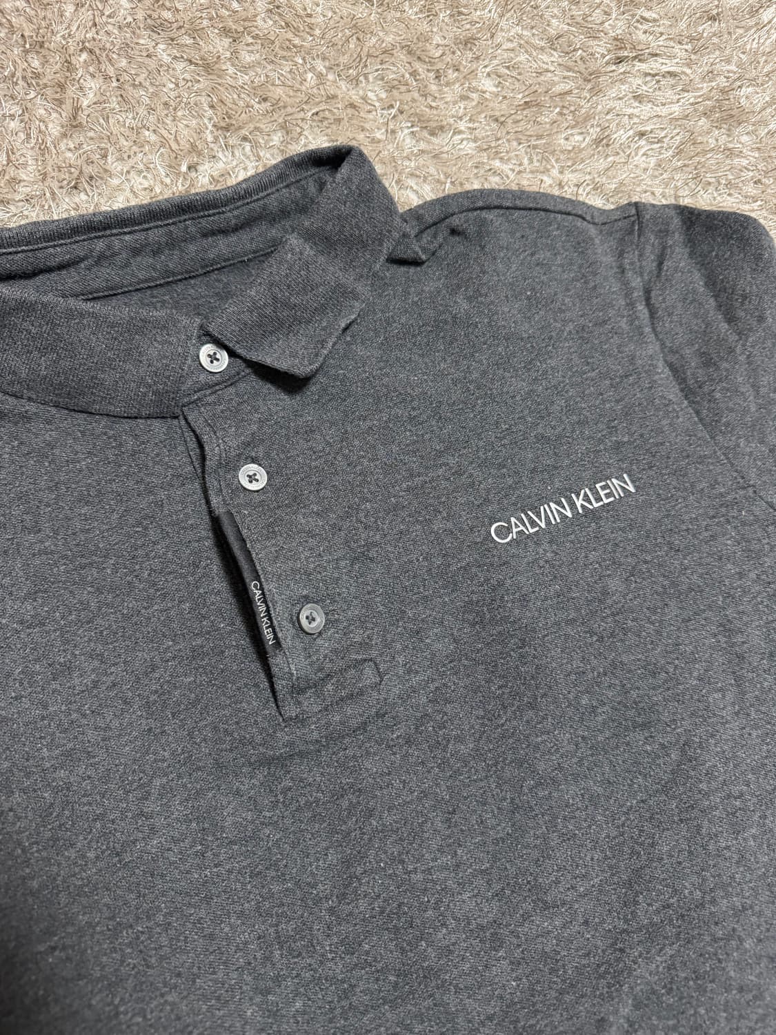 [XL] 캘빈클라인 반팔 카라티 그레이 상품이미지1