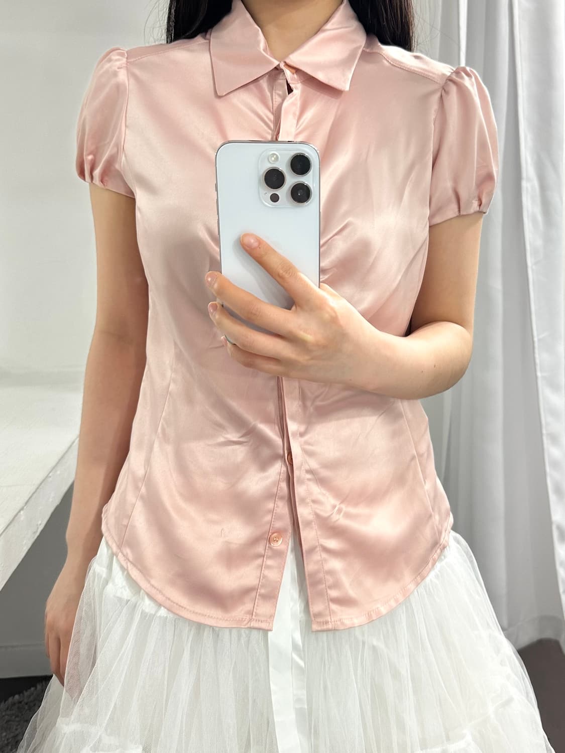 mng glossy glossy puff shirt 상품이미지4