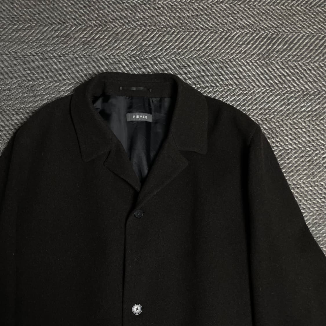 HIRMER 미니멀 울 버튼 발마칸 롱코트 브라운o 5113 상품이미지4