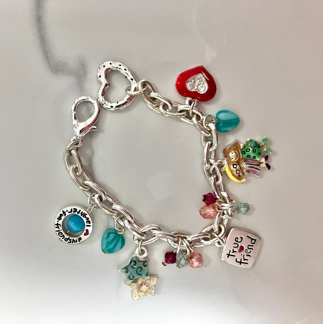 Y2K 미국 독립 디자이너 핸드메이드 팬던트 실버 참 팔찌 4종 상품이미지4