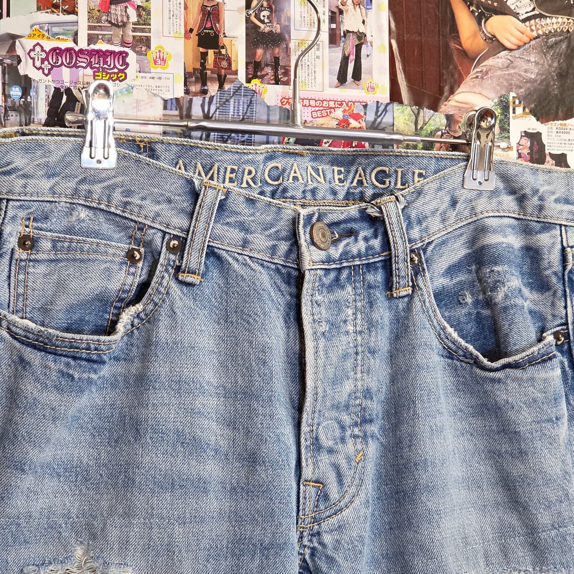 아메리칸 이글 로우라이즈 세미부츠컷 데미지 데님 팬츠 상품이미지6