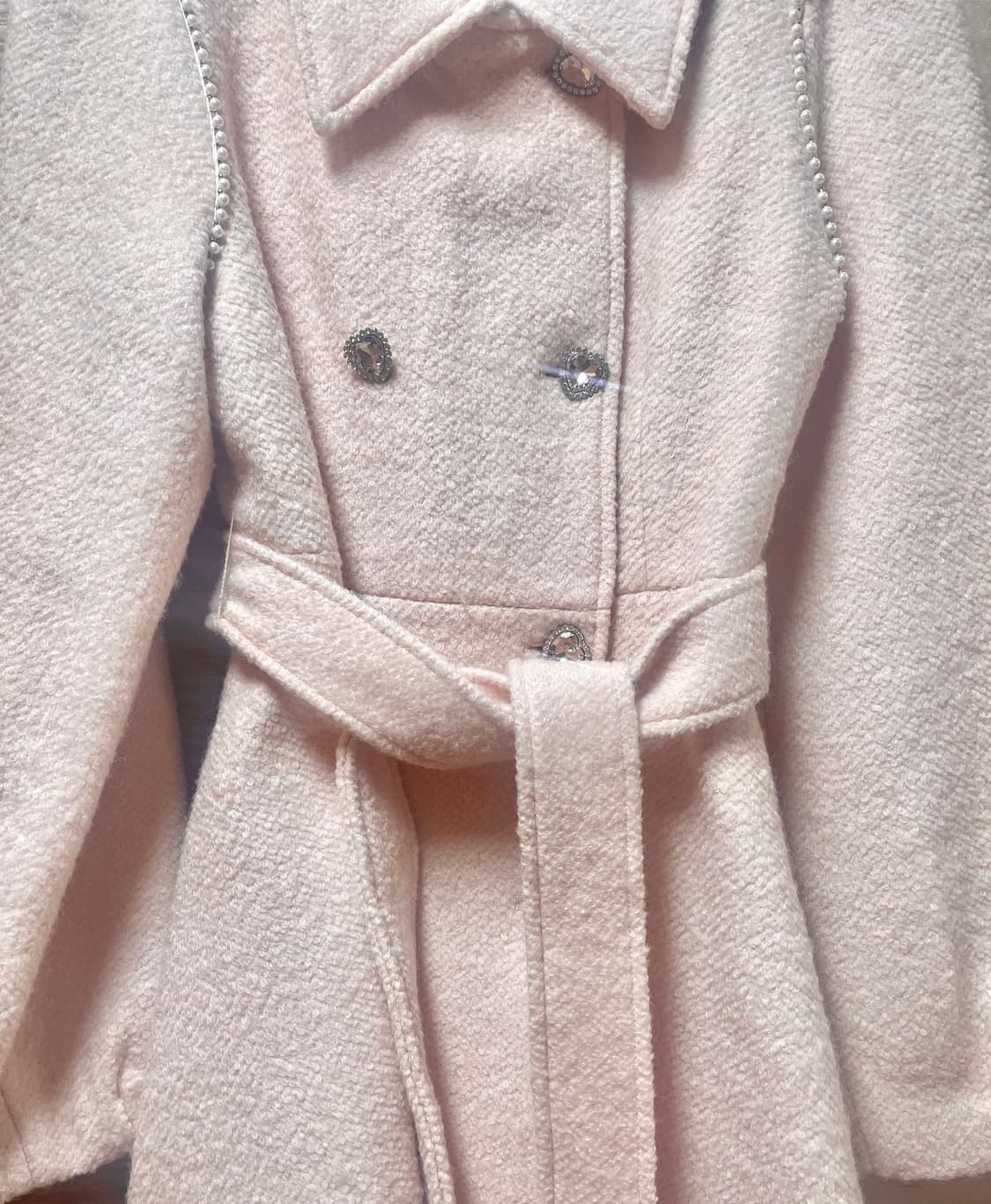 핑크 더블코트 리본 벨트 코트 히메갸루 양산형 상품이미지4