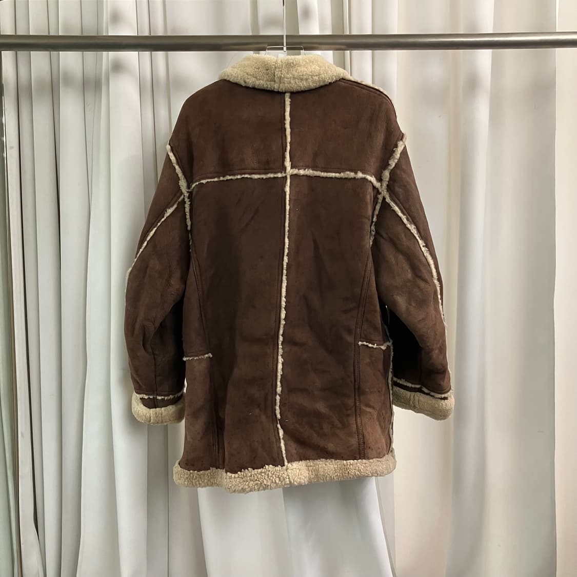 VTG 빈티지 브라운 양가죽 시어링 무스탕 자켓 상품이미지2