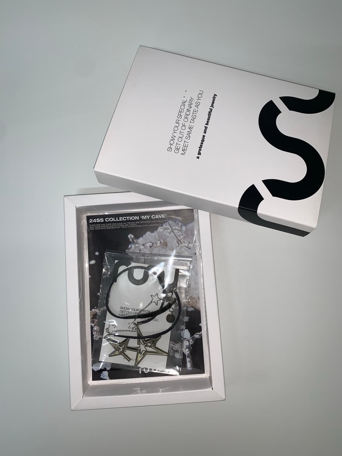 DOUBLE STAR NECKLACE BLACK 상품이미지5