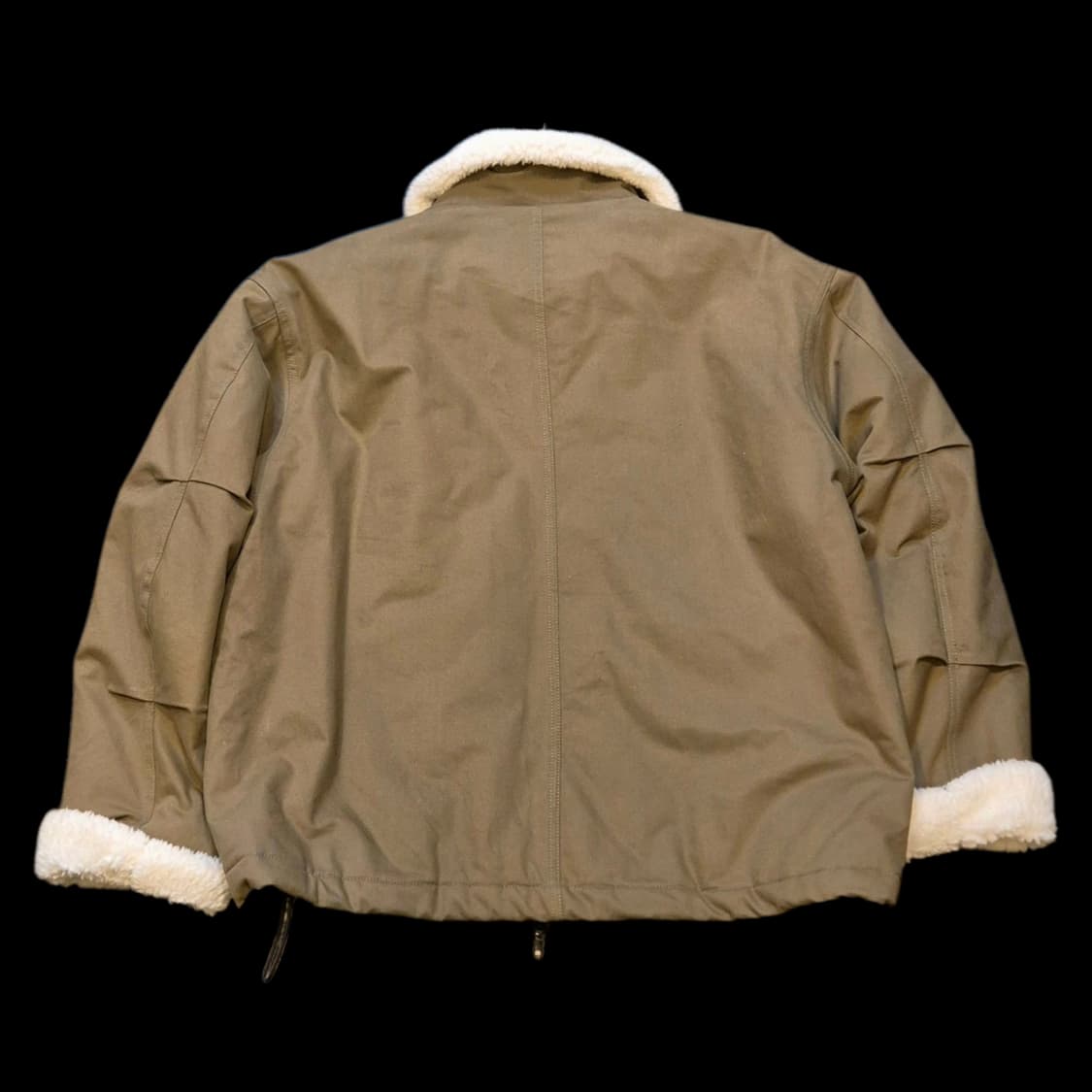 L(착샷잇음) 카키 면 양털배색자켓  상품이미지2