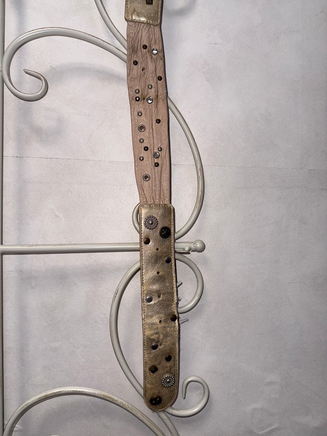 Pink beige bold antique stud charm belt 상품이미지6