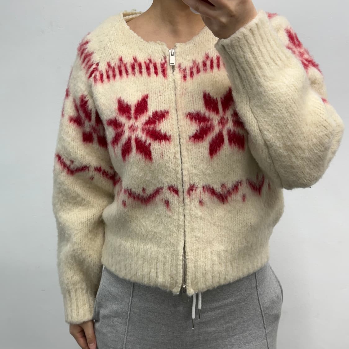 리엘 스노우볼 노르딕 니트 가디건 상품이미지2