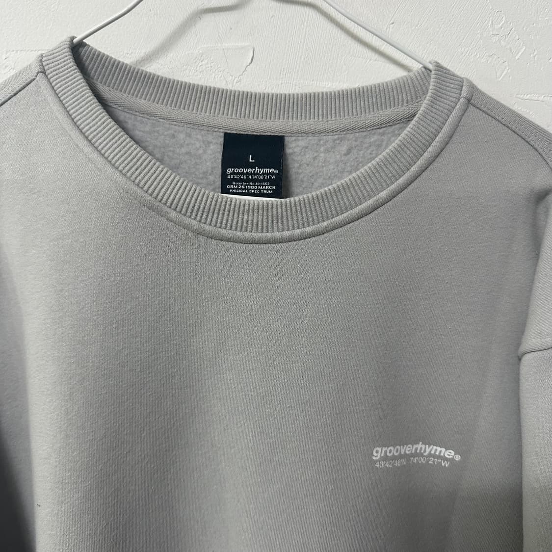(L) 그루브라임 기모 맨투맨 회색 상품이미지2